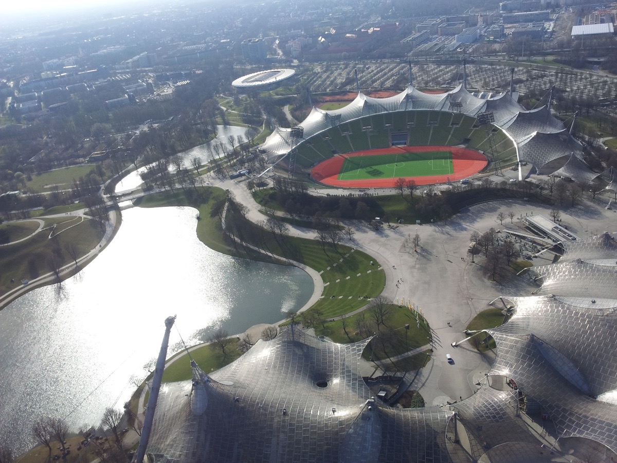 Der Olympiapark von oben.